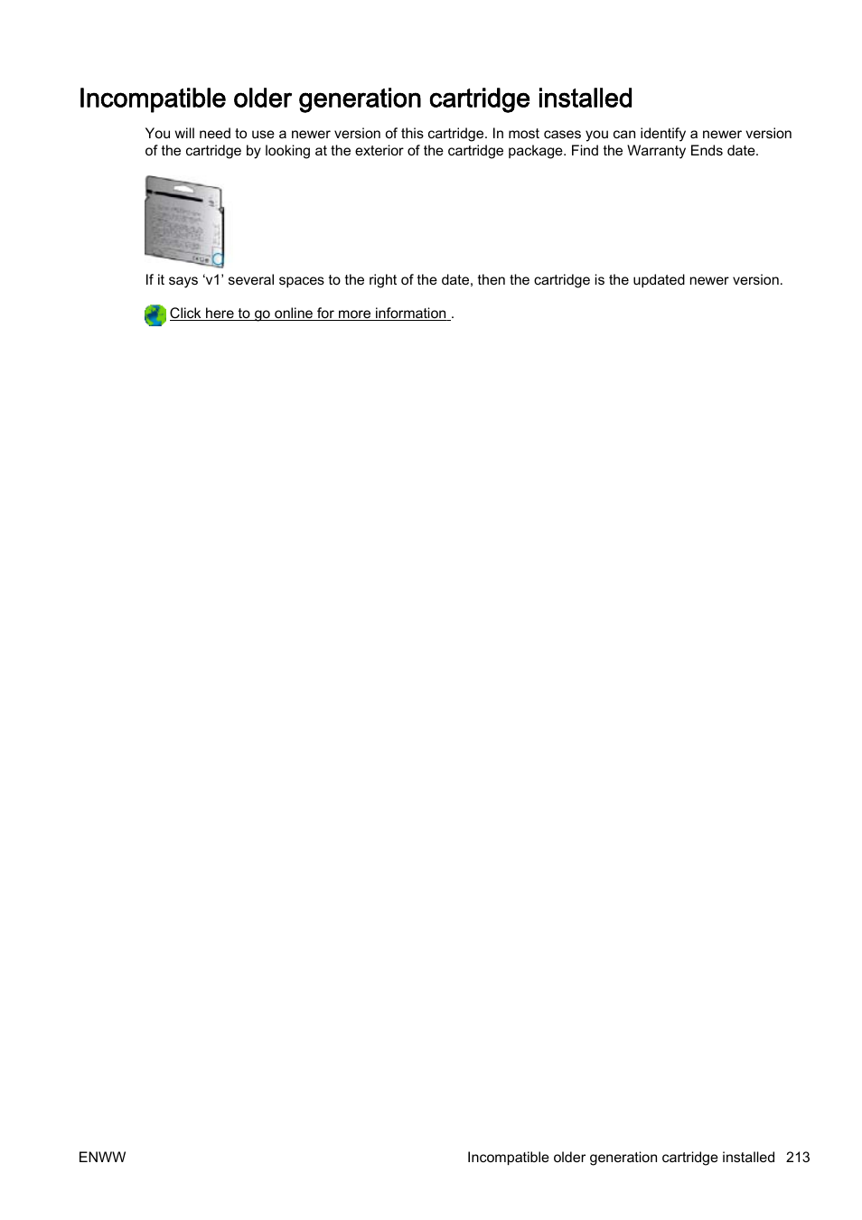 Incompatible older generation cartridge installed | HP Officejet Pro 8610 e-All-in-One Printer User Manual | Page 229 / 268