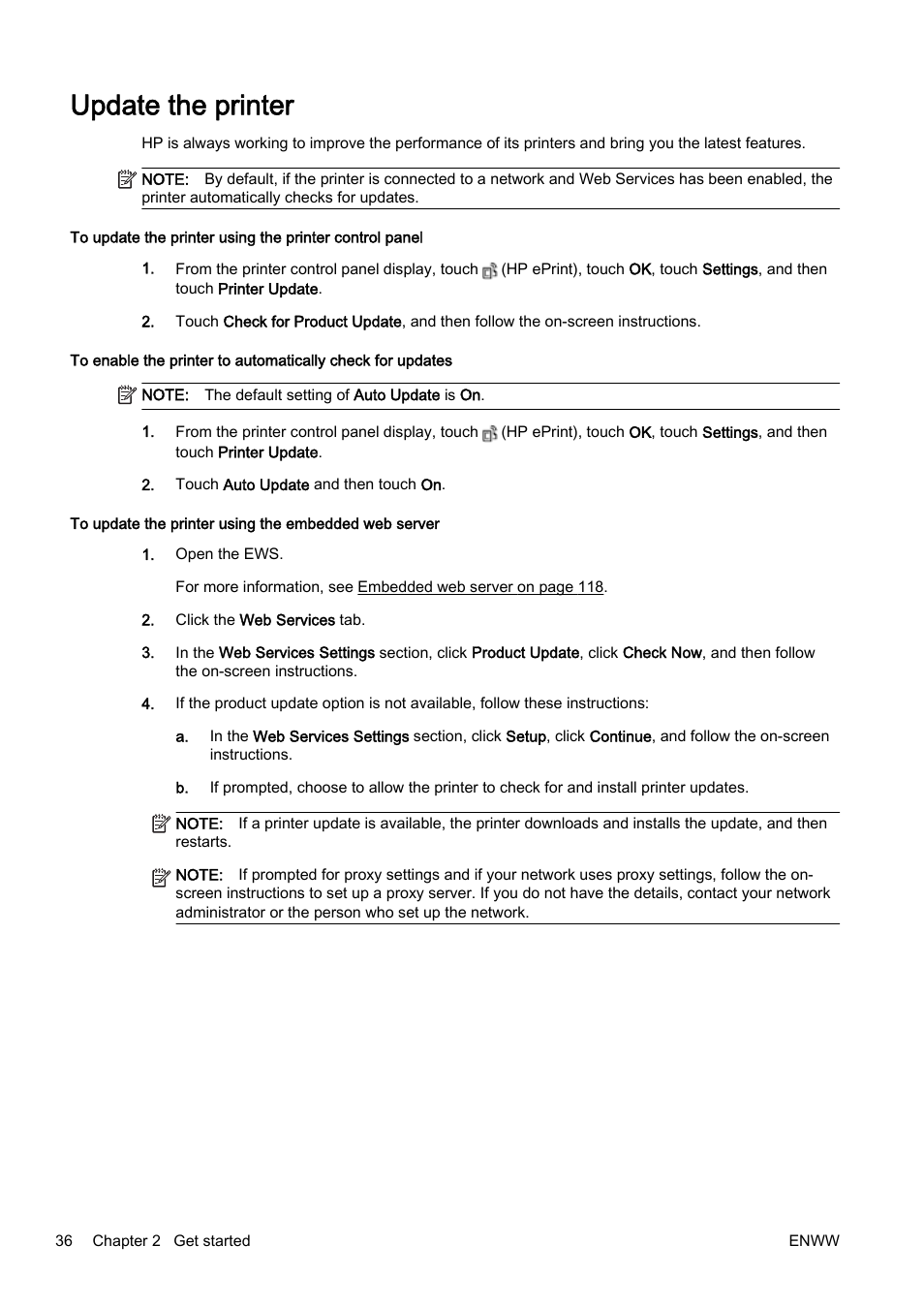 Update the printer | HP Officejet Pro 8610 e-All-in-One Printer User Manual | Page 52 / 268