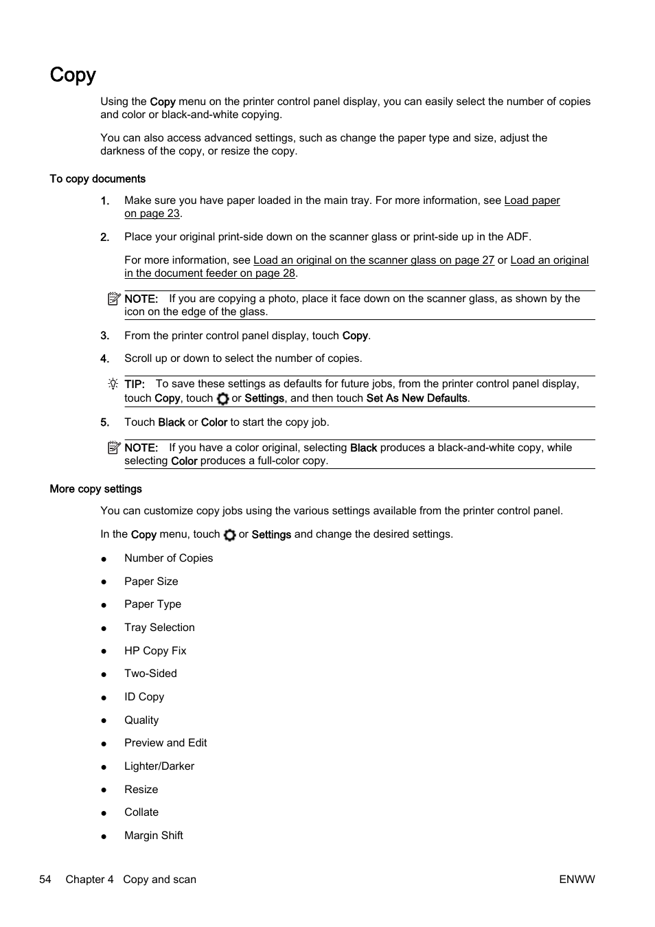 Copy | HP Officejet Pro 8610 e-All-in-One Printer User Manual | Page 70 / 268