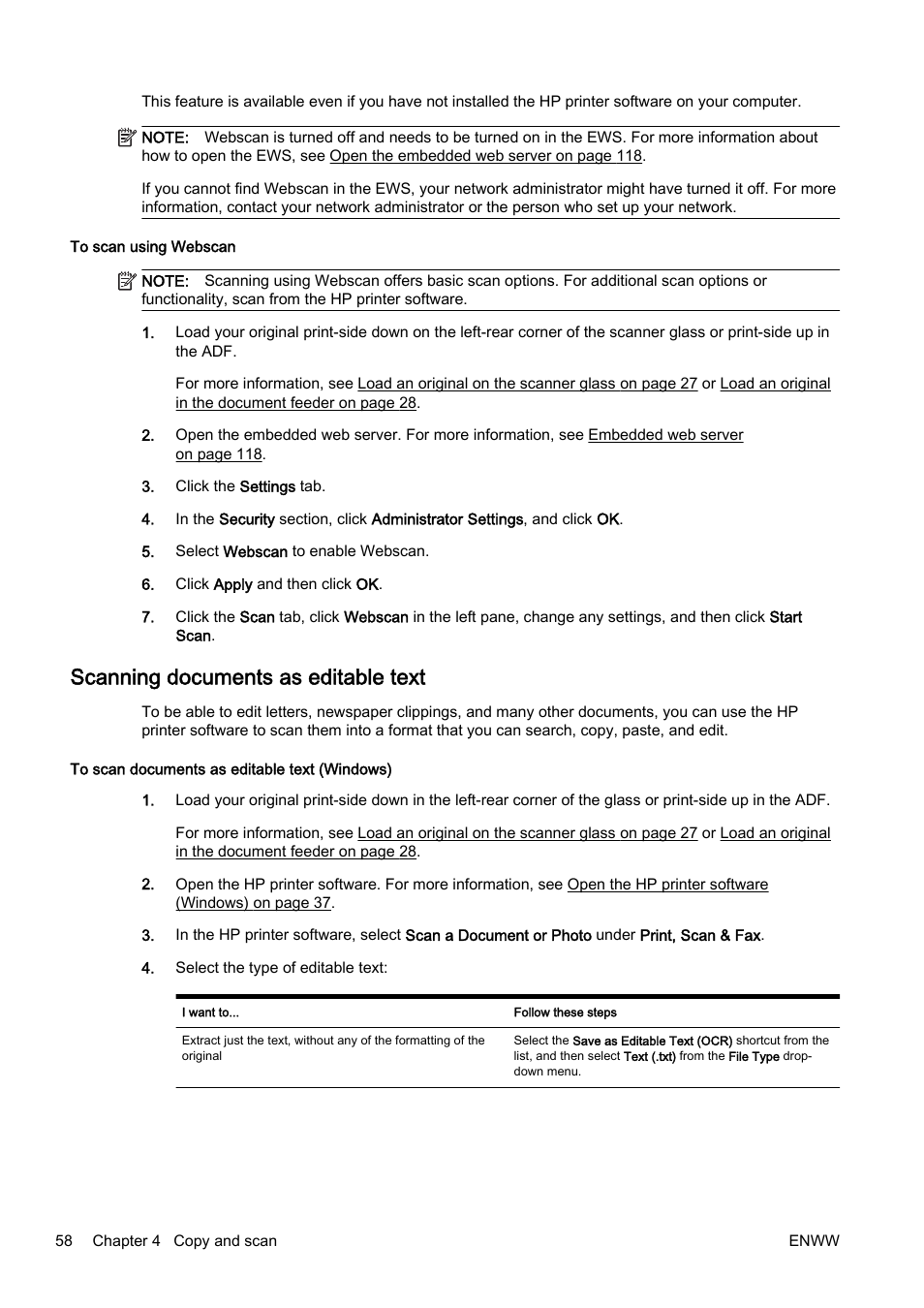 Scanning documents as editable text | HP Officejet Pro 8610 e-All-in-One Printer User Manual | Page 74 / 268