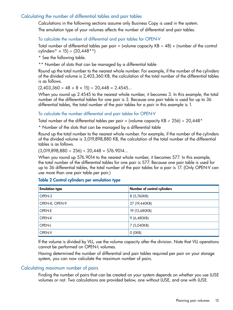 Calculating maximum number of pairs | HP XP P9500 Storage User Manual | Page 15 / 132