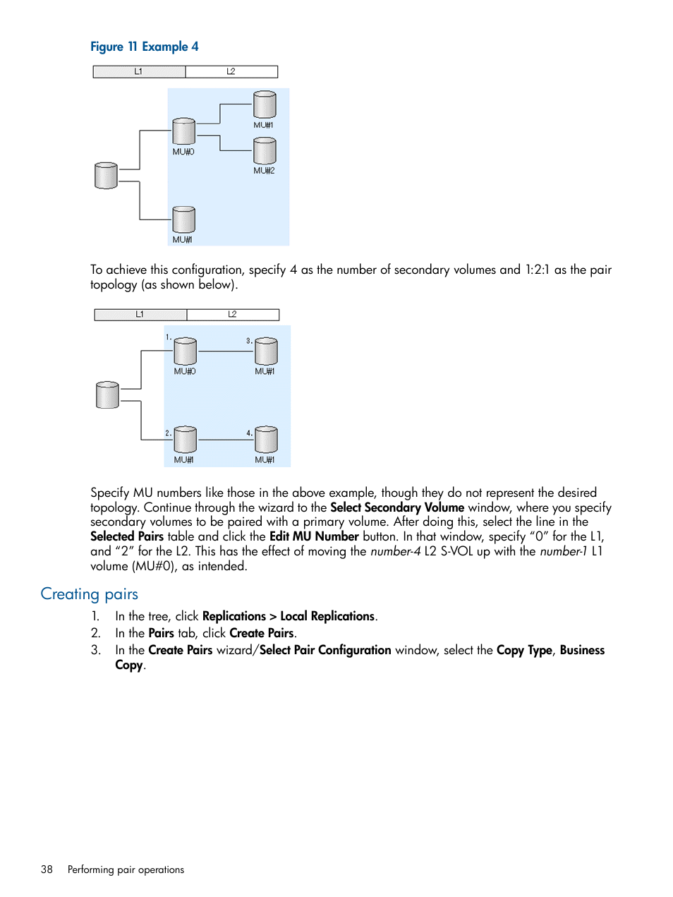 Creating pairs | HP XP P9500 Storage User Manual | Page 38 / 132