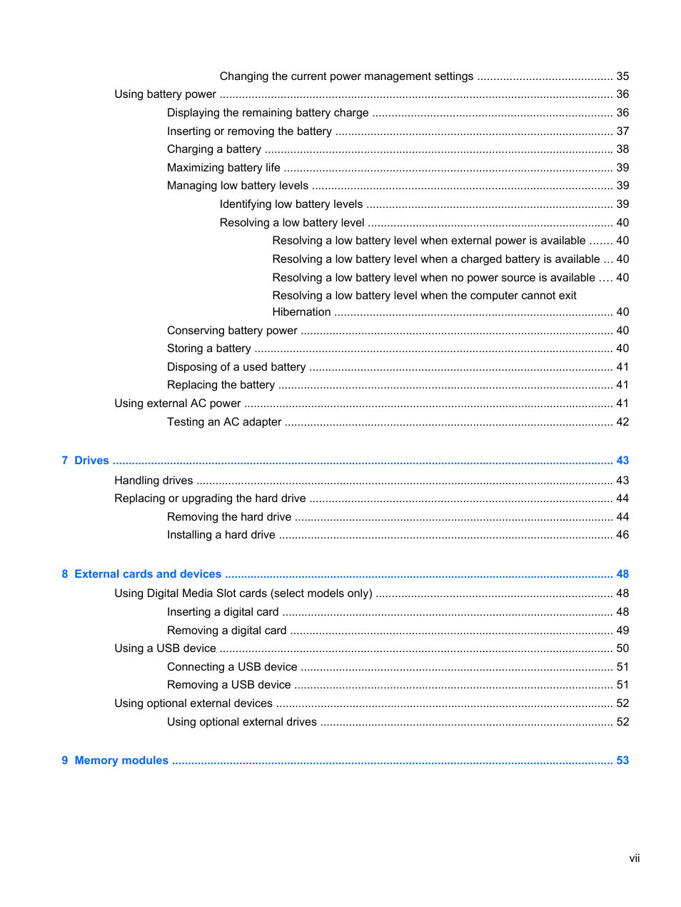 HP ProBook 4230s Notebook PC User Manual | Page 7 / 91