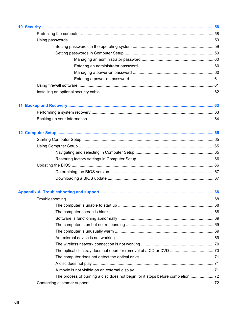 HP ProBook 4230s Notebook PC User Manual | Page 8 / 91