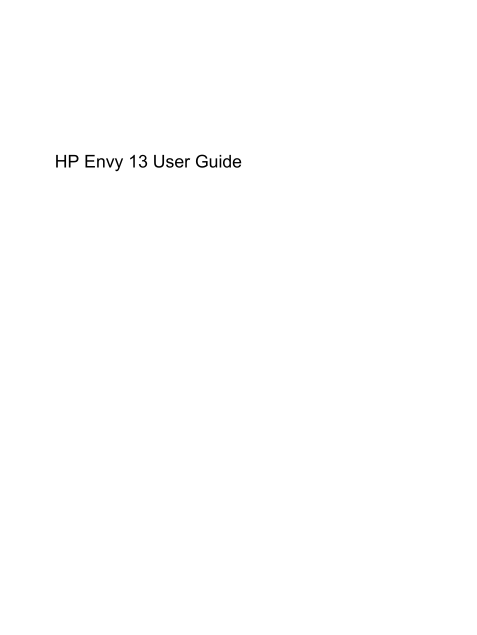 HP Envy 13-1003xx Notebook PC User Manual | 94 pages