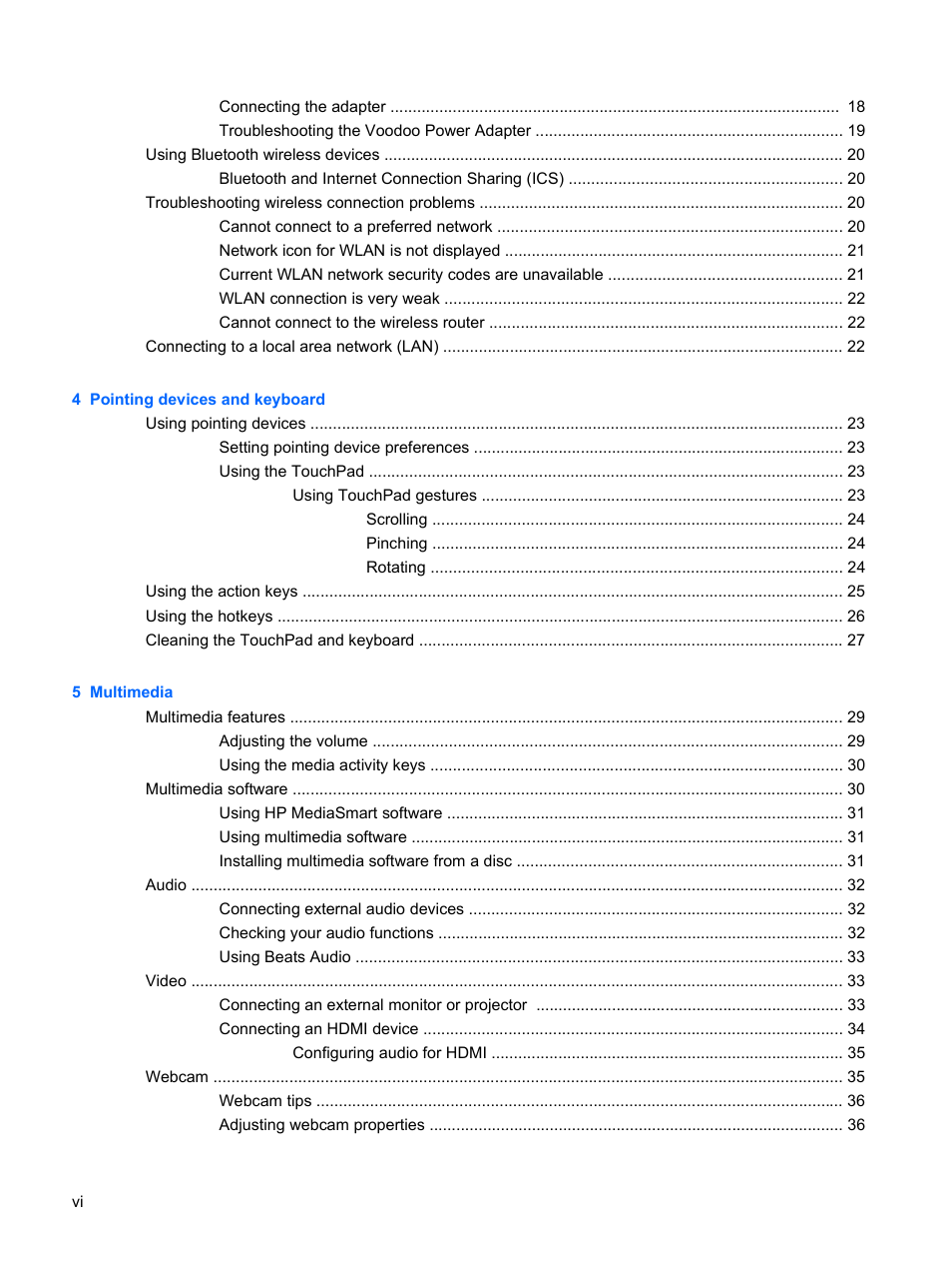 HP Envy 13-1003xx Notebook PC User Manual | Page 6 / 94