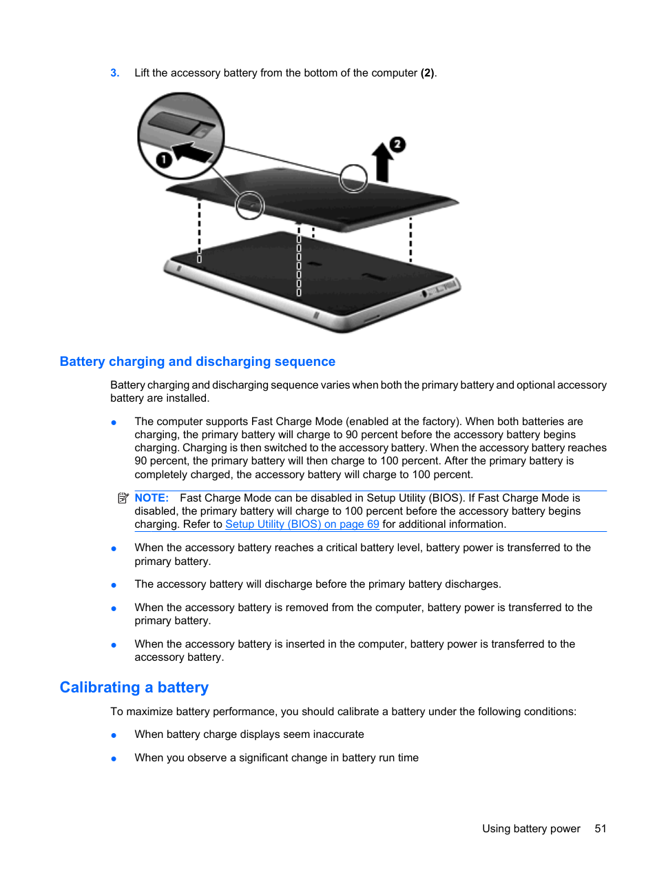 Battery charging and discharging sequence, Calibrating a battery | HP Envy 13-1003xx Notebook PC User Manual | Page 61 / 94