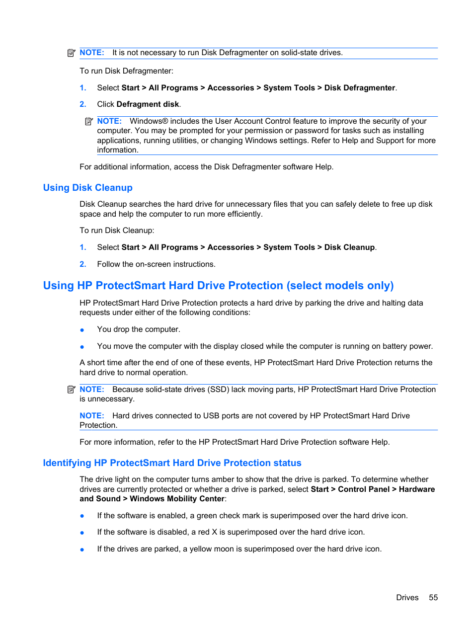 Using disk cleanup | HP Envy 13-1003xx Notebook PC User Manual | Page 65 / 94