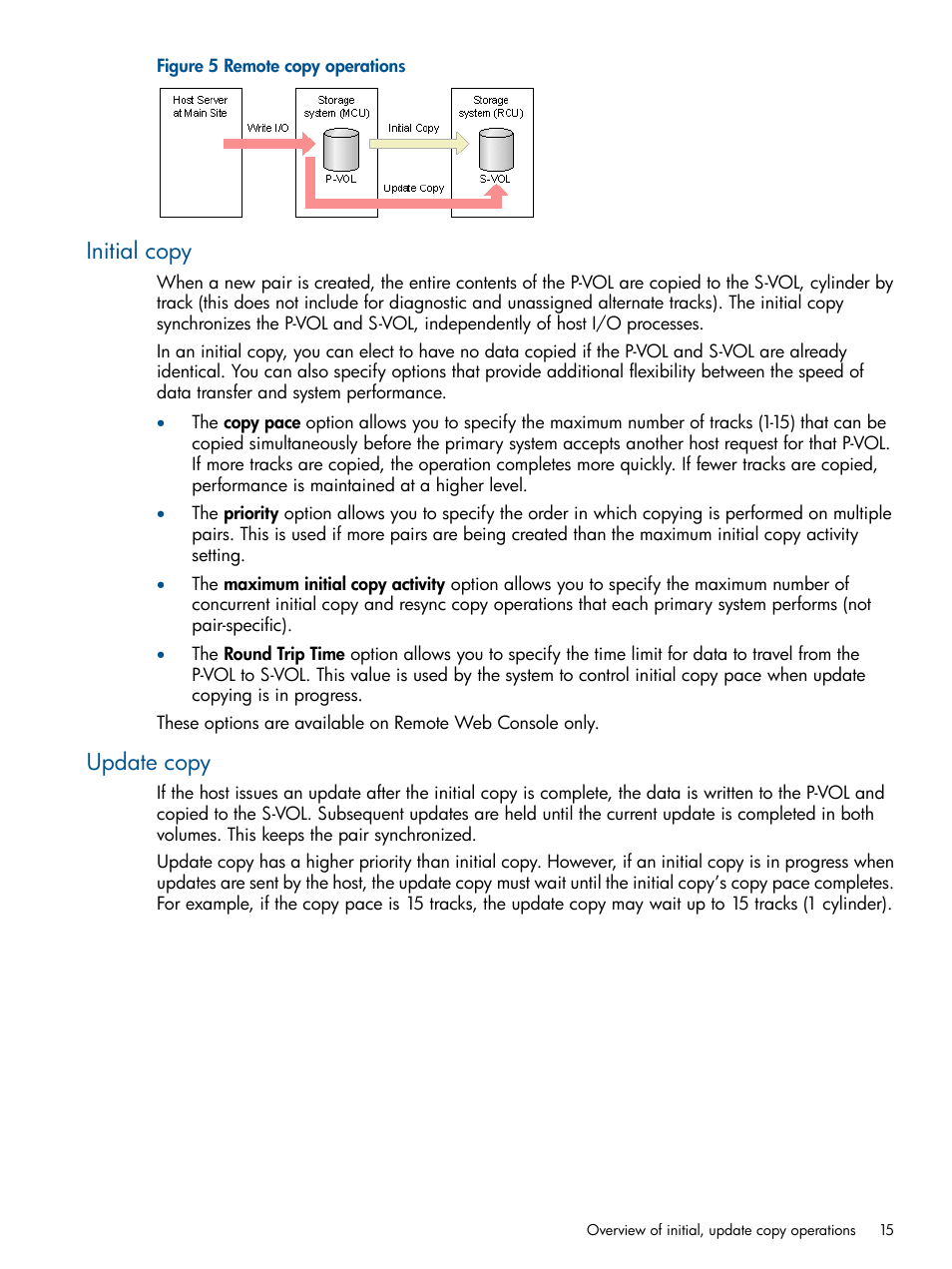 Initial copy, Update copy, Initial copy update copy | HP XP P9500 Storage User Manual | Page 15 / 113