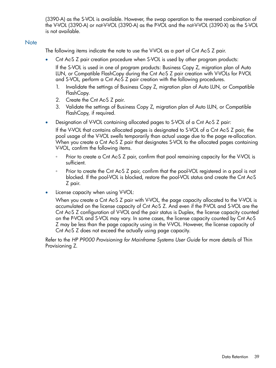 Note | HP XP P9500 Storage User Manual | Page 39 / 113