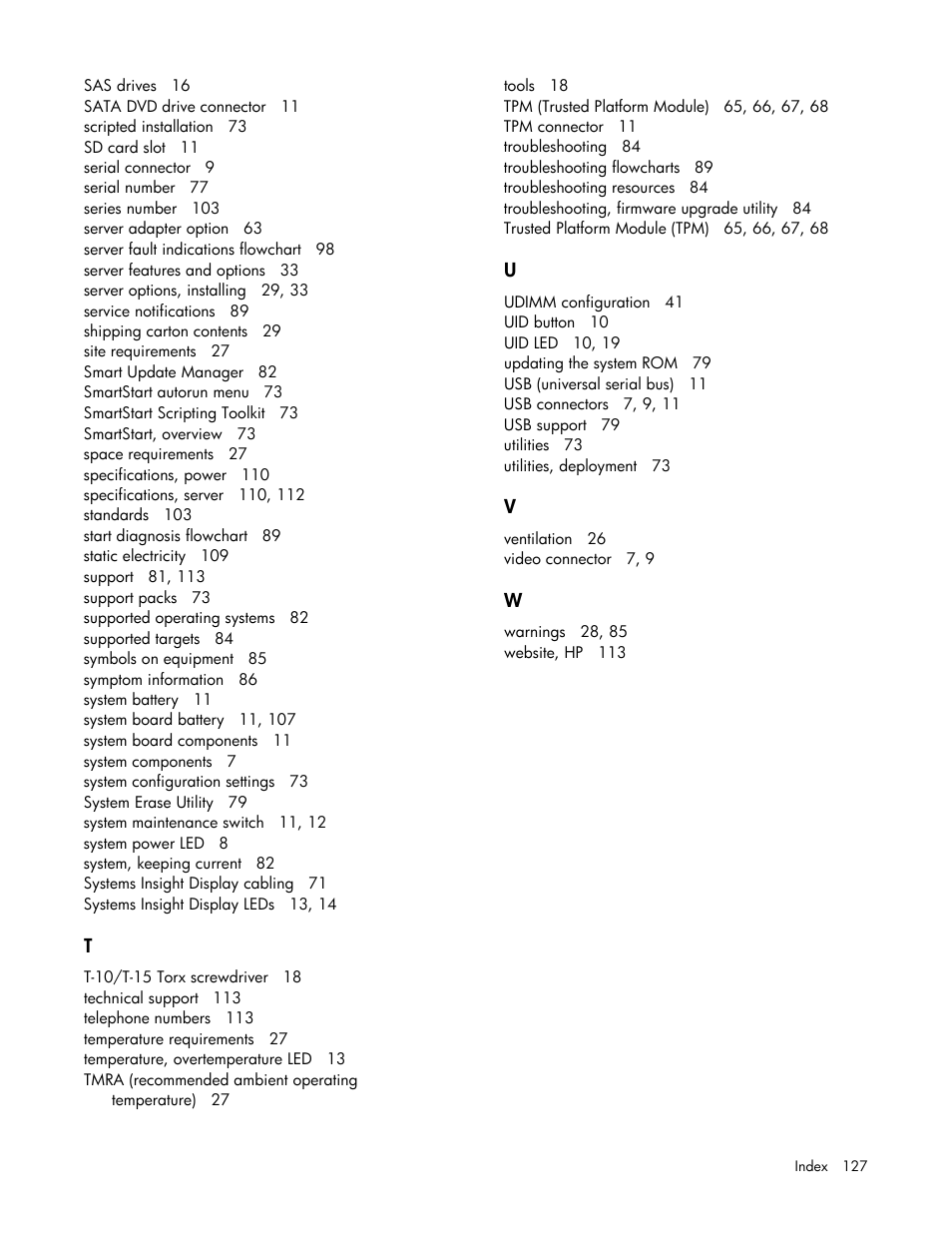 HP ProLiant DL360 G6 Server User Manual | Page 127 / 127