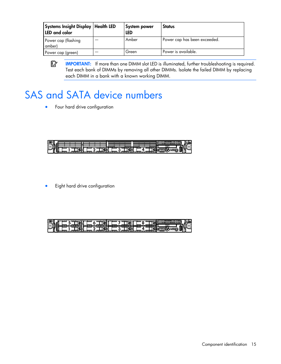 Sas and sata device numbers | HP ProLiant DL360 G6 Server User Manual | Page 15 / 127