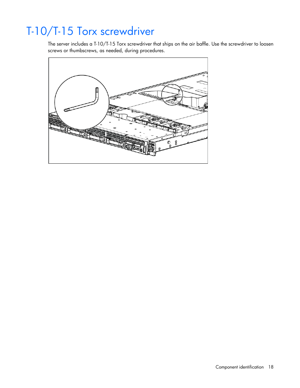 T-10/t-15 torx screwdriver | HP ProLiant DL360 G6 Server User Manual | Page 18 / 127