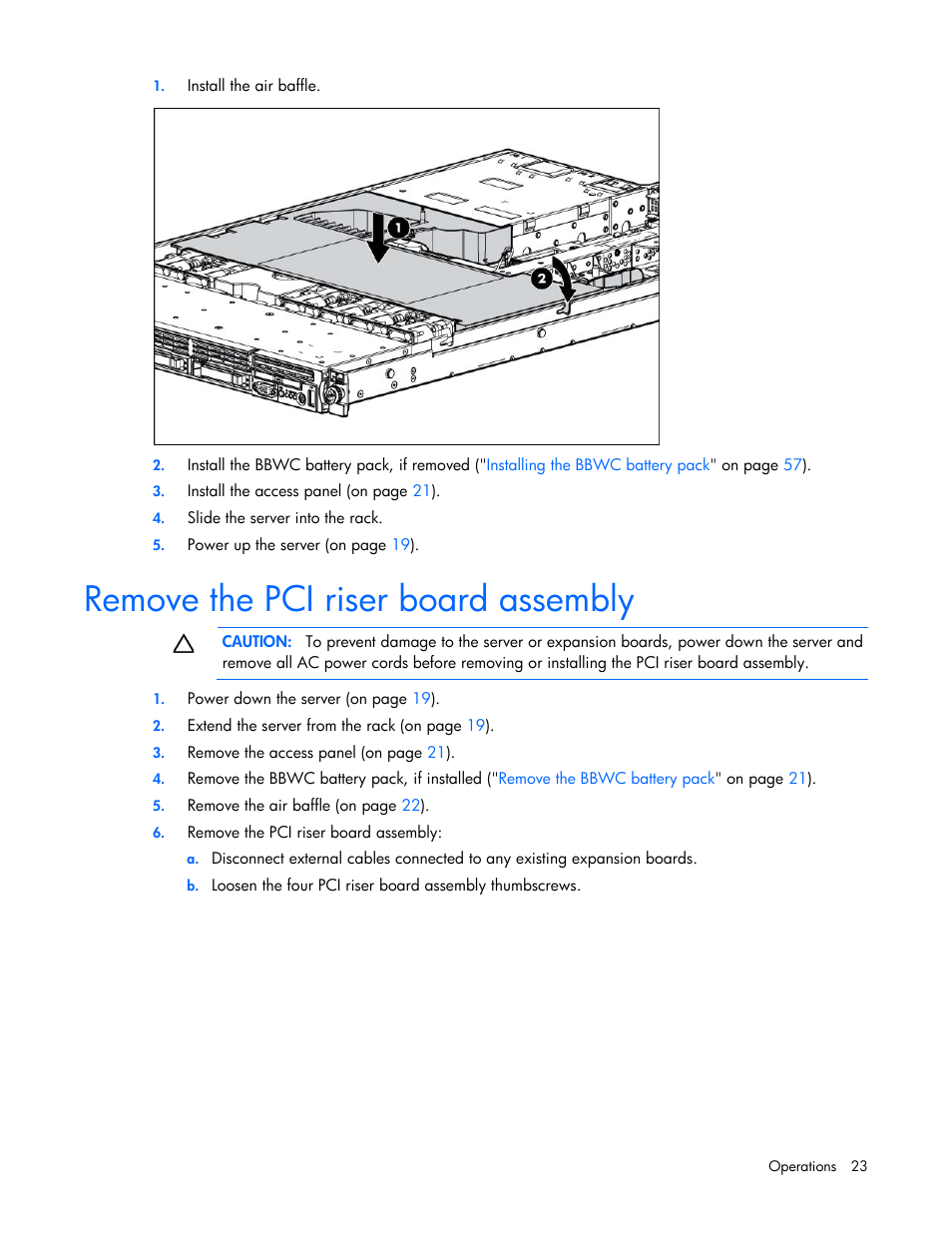 Remove the pci riser board assembly | HP ProLiant DL360 G6 Server User Manual | Page 23 / 127