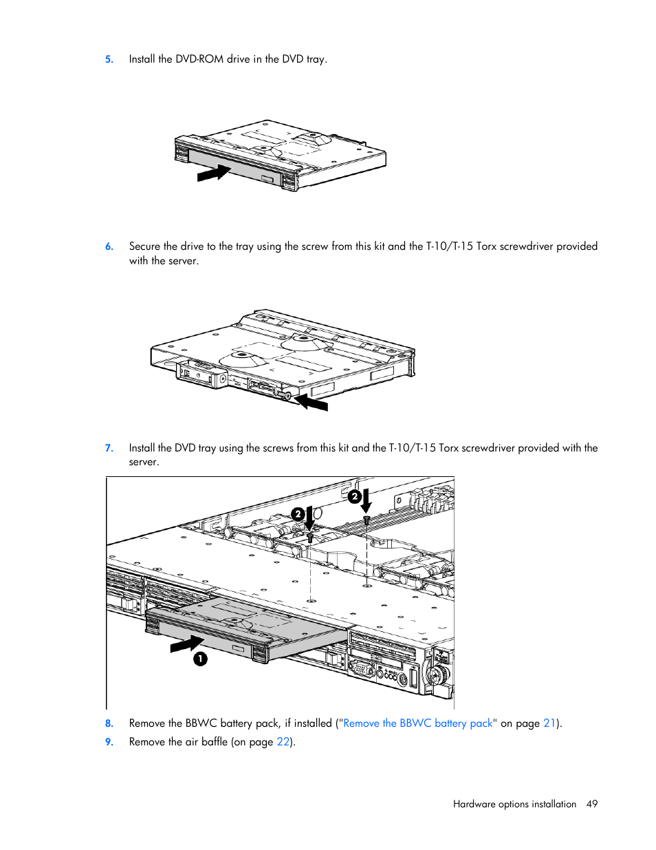 HP ProLiant DL360 G6 Server User Manual | Page 49 / 127