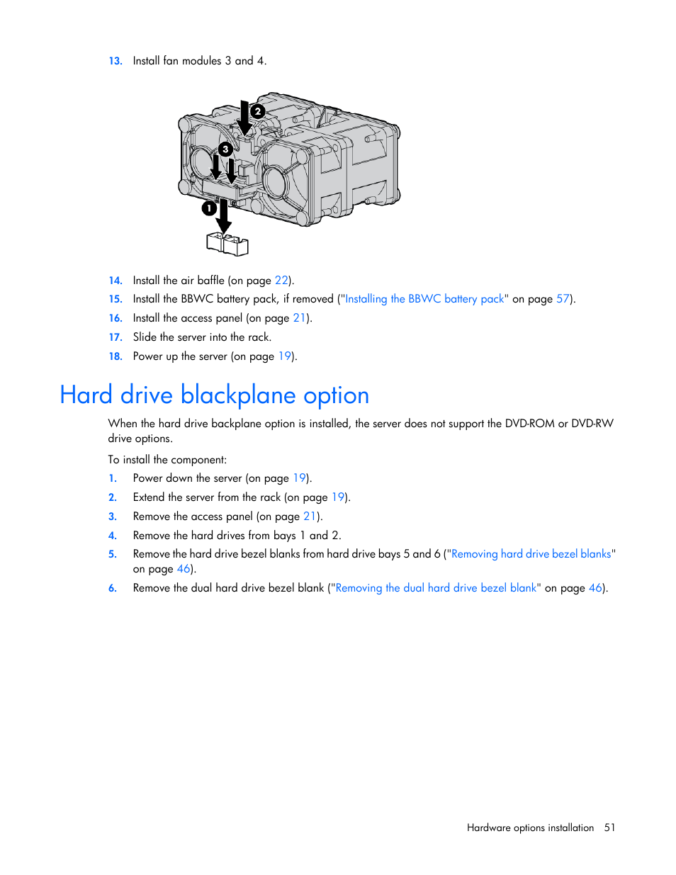 Hard drive blackplane option | HP ProLiant DL360 G6 Server User Manual | Page 51 / 127