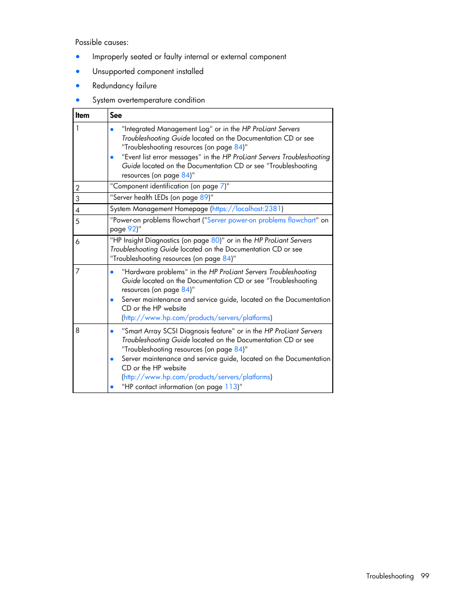 HP ProLiant DL360 G6 Server User Manual | Page 99 / 127