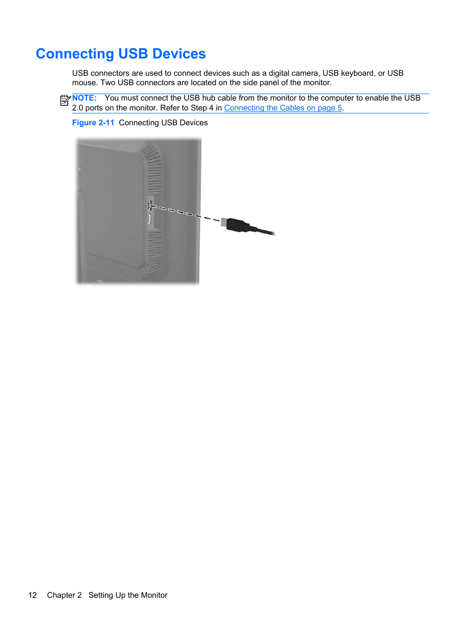 Connecting usb devices | HP ZR2330w 23-inch IPS LED Backlit Monitor User Manual | Page 18 / 26