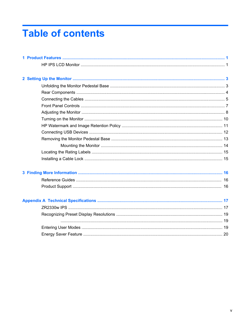 HP ZR2330w 23-inch IPS LED Backlit Monitor User Manual | Page 5 / 26
