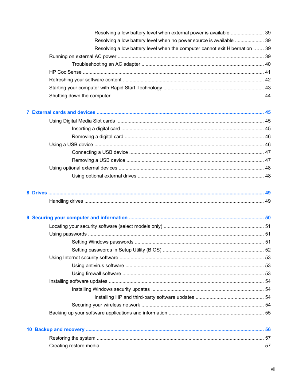 HP Folio 13-2000 Notebook-PC User Manual | Page 7 / 91