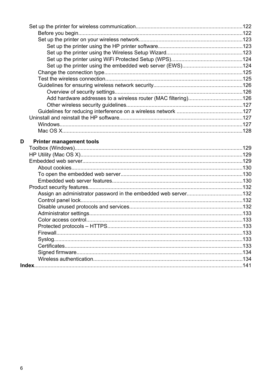 HP Officejet Pro 251dw Printer series User Manual | Page 10 / 150