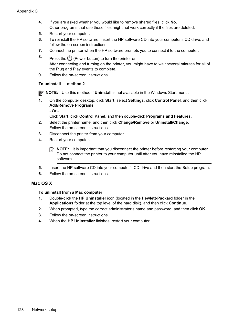 Mac os x | HP Officejet Pro 251dw Printer series User Manual | Page 132 / 150