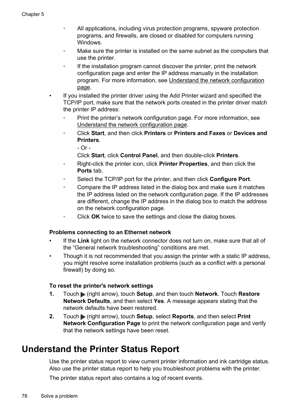 Understand the printer status report, See understand the printer status report | HP Officejet Pro 251dw Printer series User Manual | Page 80 / 150