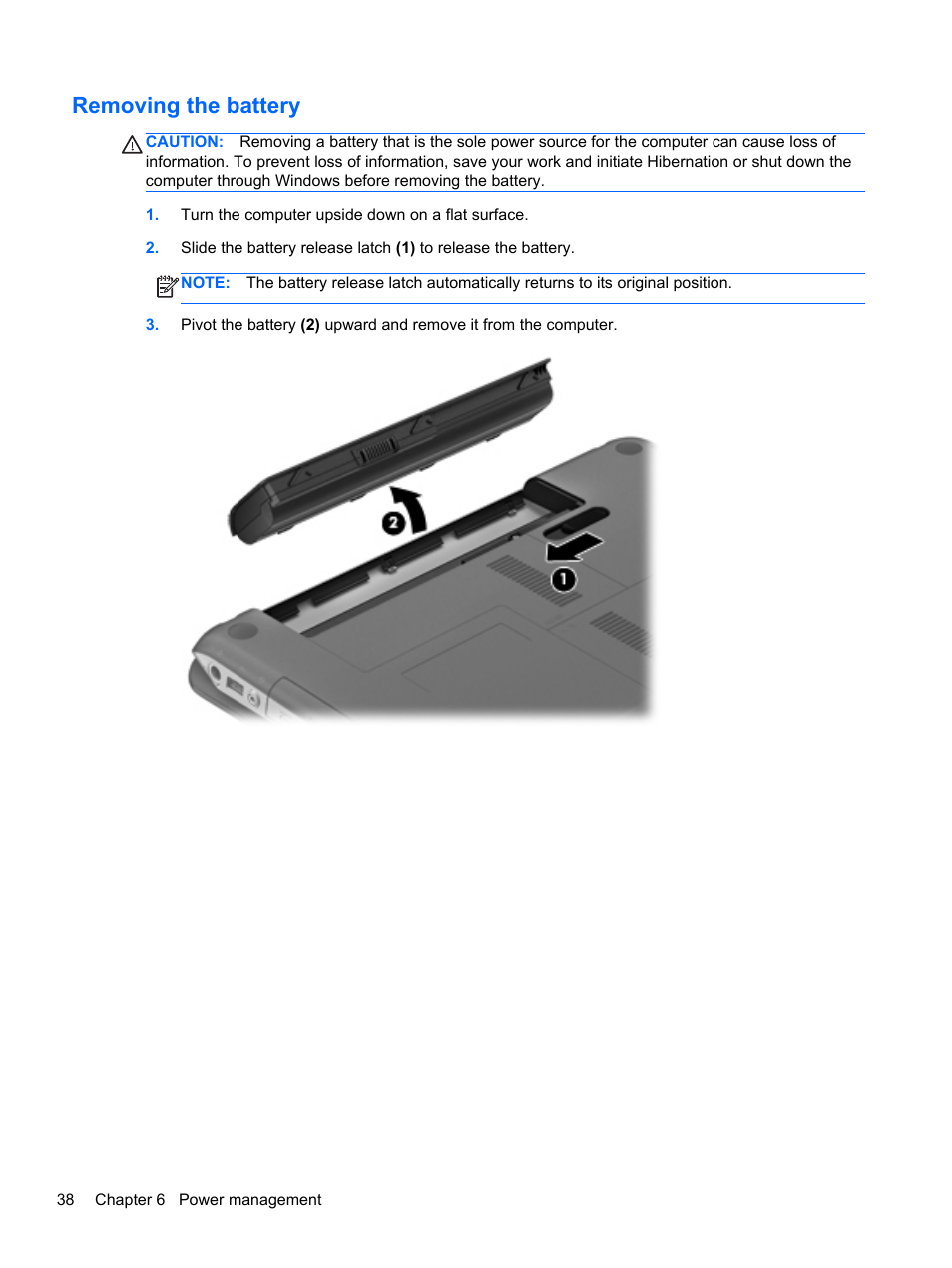Removing the battery | HP Pavilion dm4-3170se Beats Edition Entertainment Notebook PC User Manual | Page 48 / 121