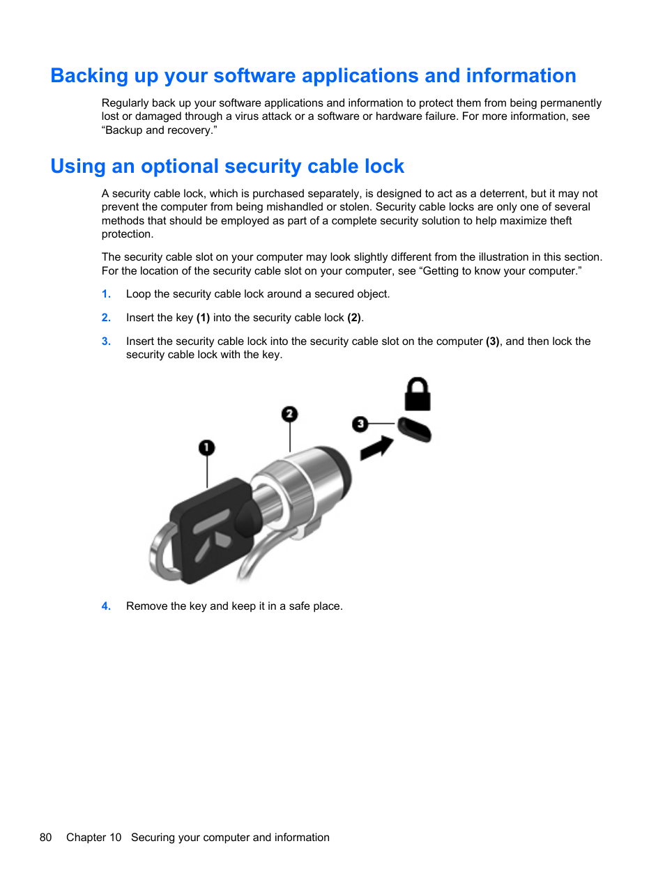 Using an optional security cable lock | HP Pavilion dm4-3170se Beats Edition Entertainment Notebook PC User Manual | Page 90 / 121