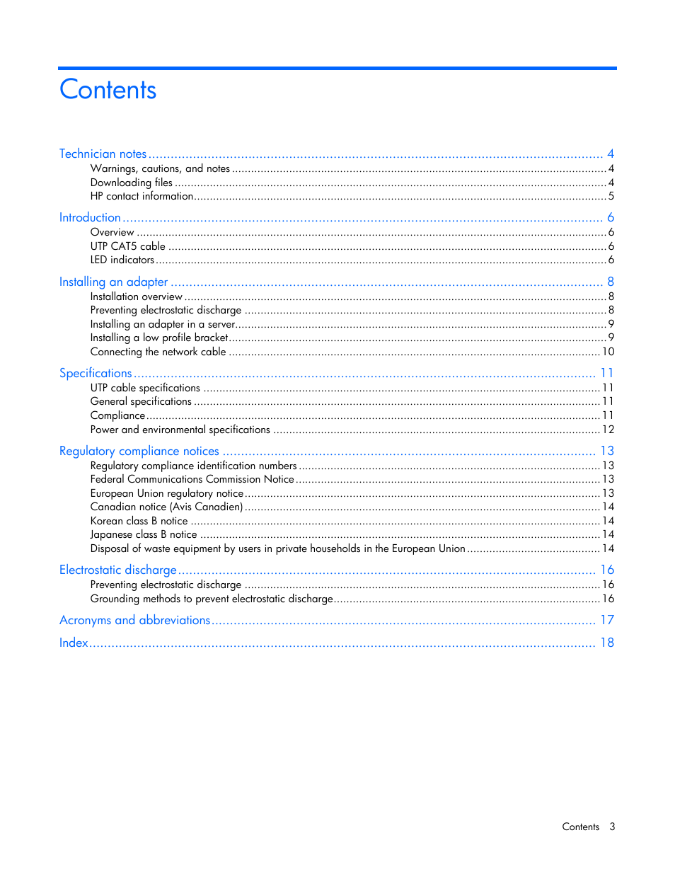 HP Ethernet 1Gb 4-port 331T Adapter User Manual | Page 3 / 18