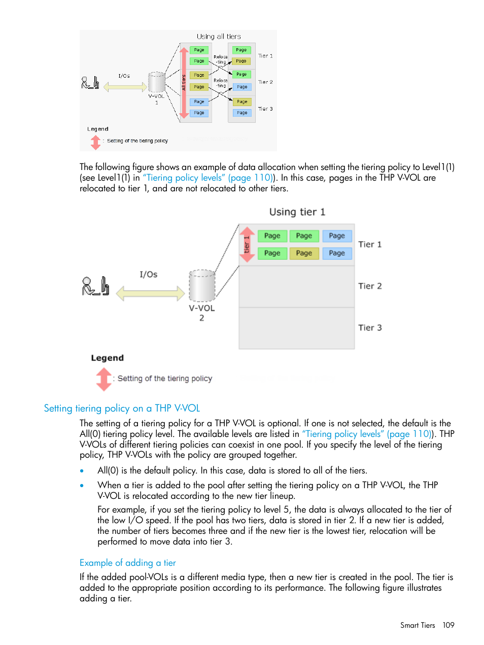 Setting tiering policy on a thp v-vol, Setting tiering policy | HP XP P9500 Storage User Manual | Page 109 / 438