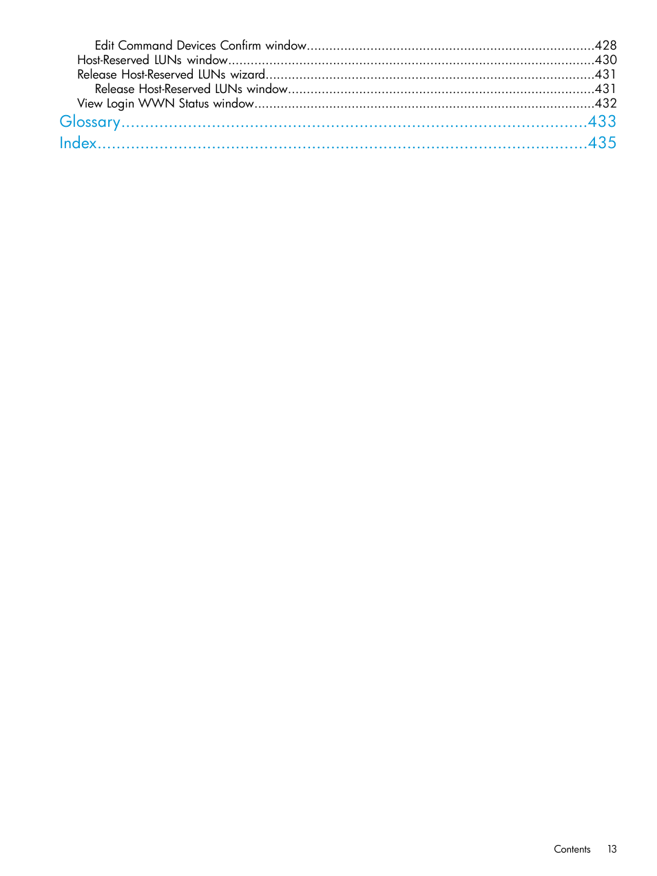 Glossary index | HP XP P9500 Storage User Manual | Page 13 / 438