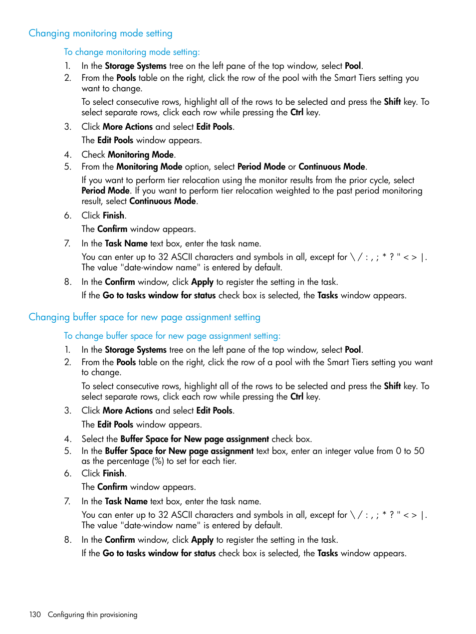 Changing monitoring mode setting | HP XP P9500 Storage User Manual | Page 130 / 438