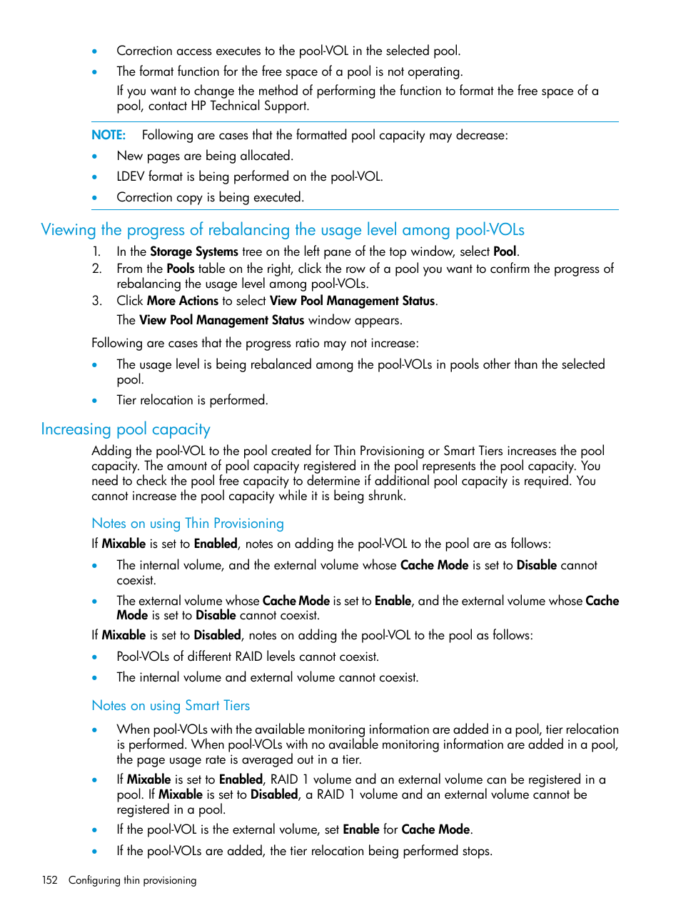 Increasing pool capacity | HP XP P9500 Storage User Manual | Page 152 / 438