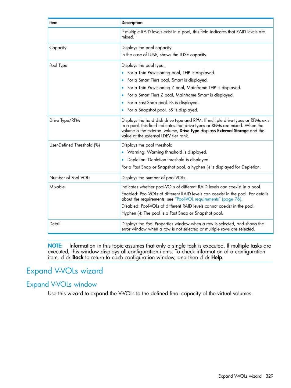 Expand v-vols wizard, Expand v-vols window | HP XP P9500 Storage User Manual | Page 329 / 438