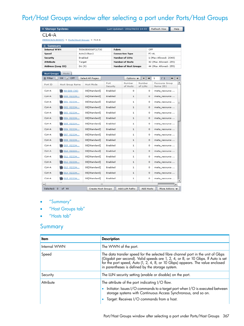 Summary | HP XP P9500 Storage User Manual | Page 367 / 438