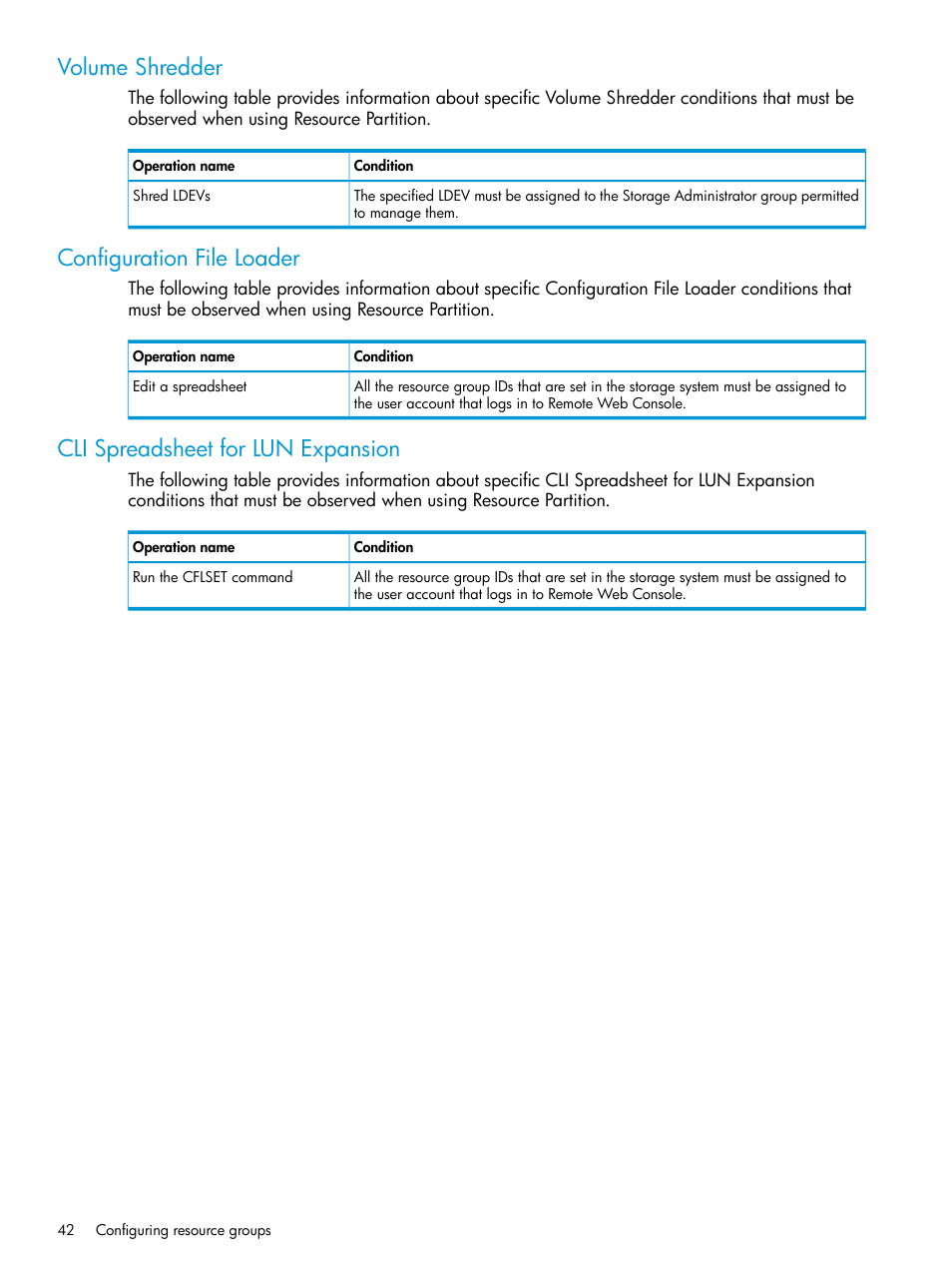 Volume shredder, Configuration file loader, Cli spreadsheet for lun expansion | HP XP P9500 Storage User Manual | Page 42 / 438