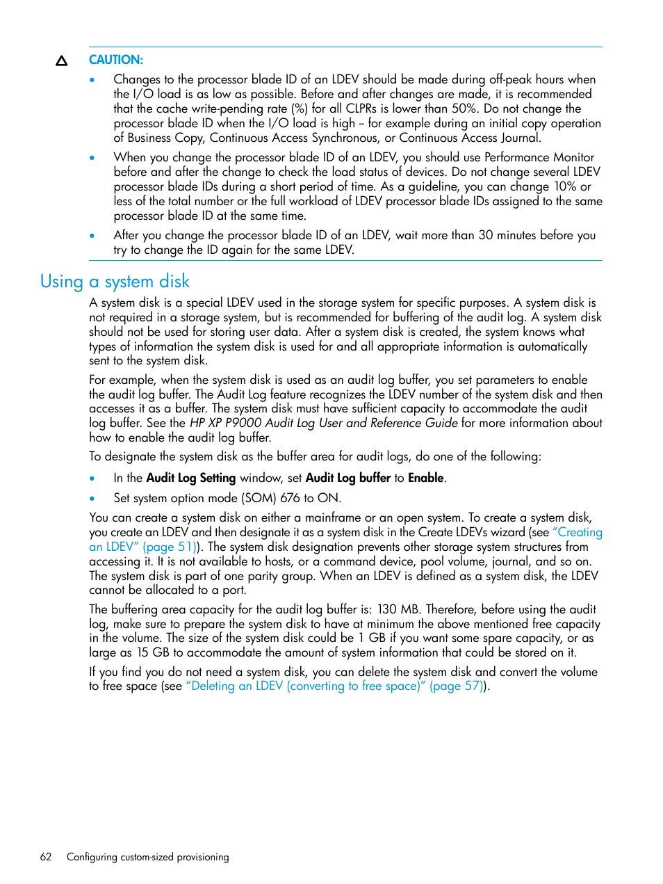 Using a system disk | HP XP P9500 Storage User Manual | Page 62 / 438