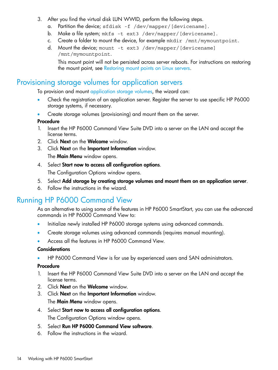 Running hp p6000 command view | HP Command View EVA Software User Manual | Page 14 / 45