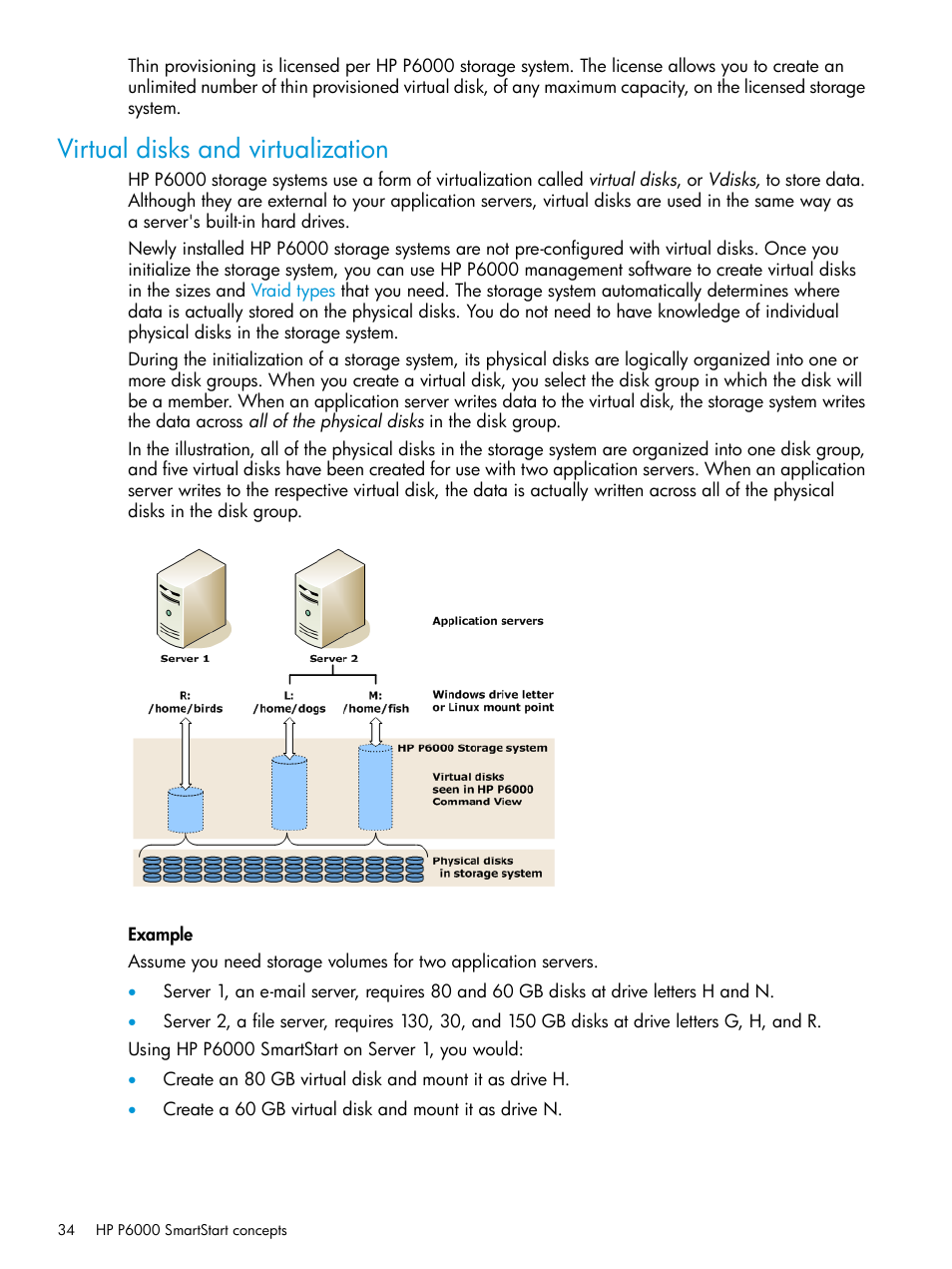 Virtual disks and virtualization, Virtual disks | HP Command View EVA Software User Manual | Page 34 / 45