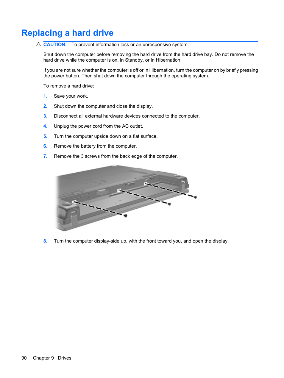 Replacing a hard drive | HP Mini 5102 User Manual | Page 100 / 130