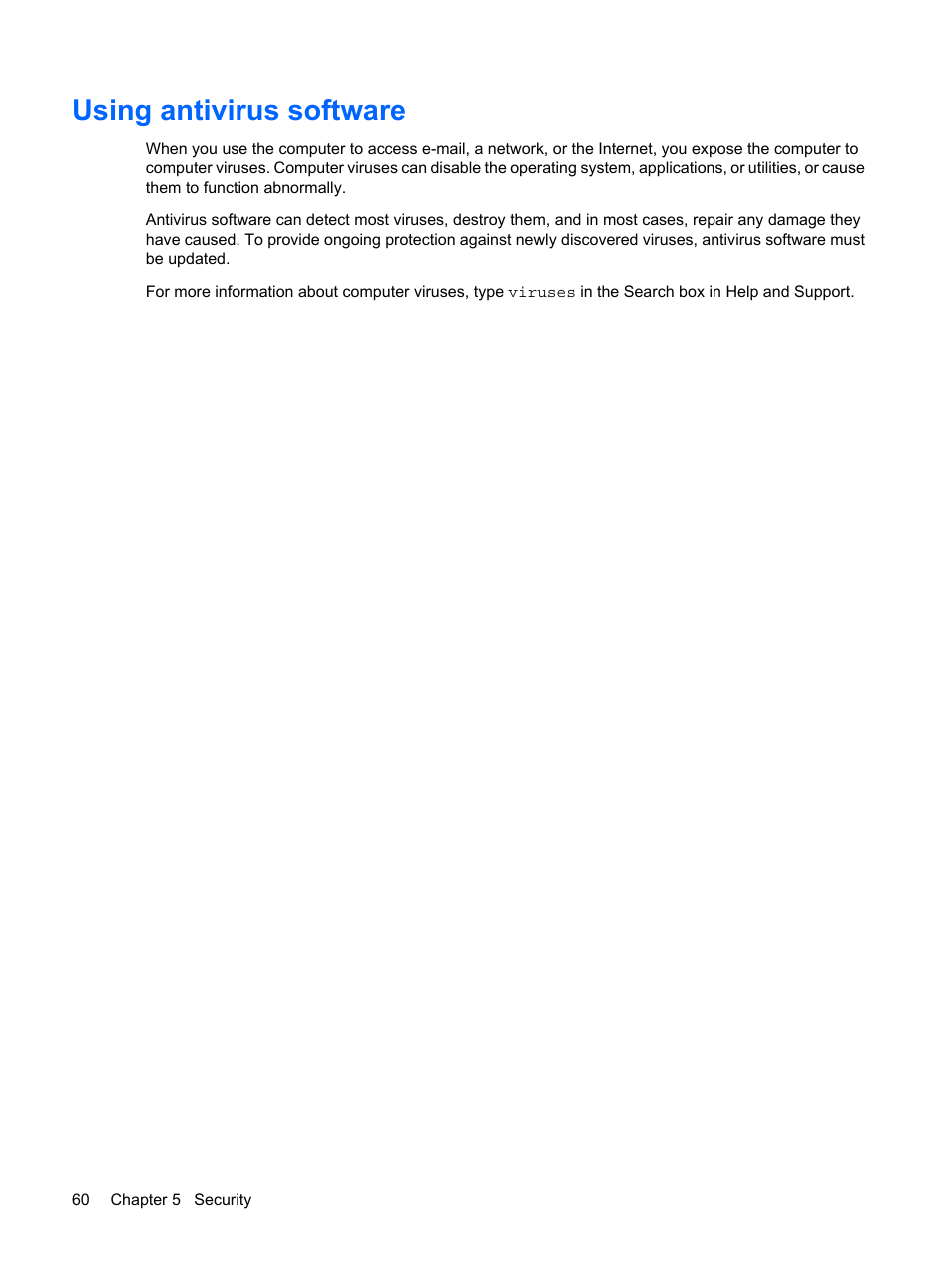 Using antivirus software | HP Mini 5102 User Manual | Page 70 / 130