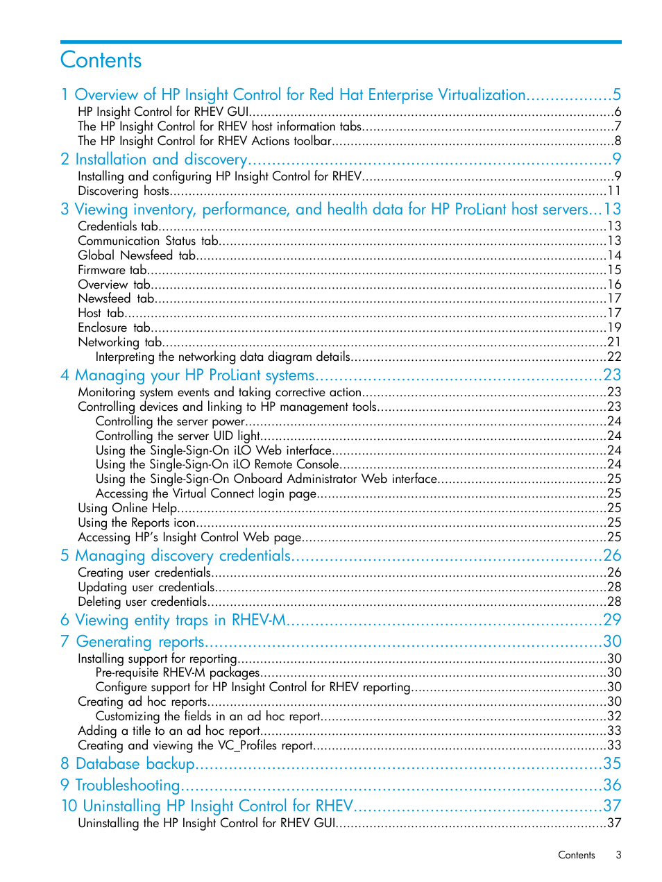 HP OneView for Red Hat Enterprise Virtualization User Manual | Page 3 / 42