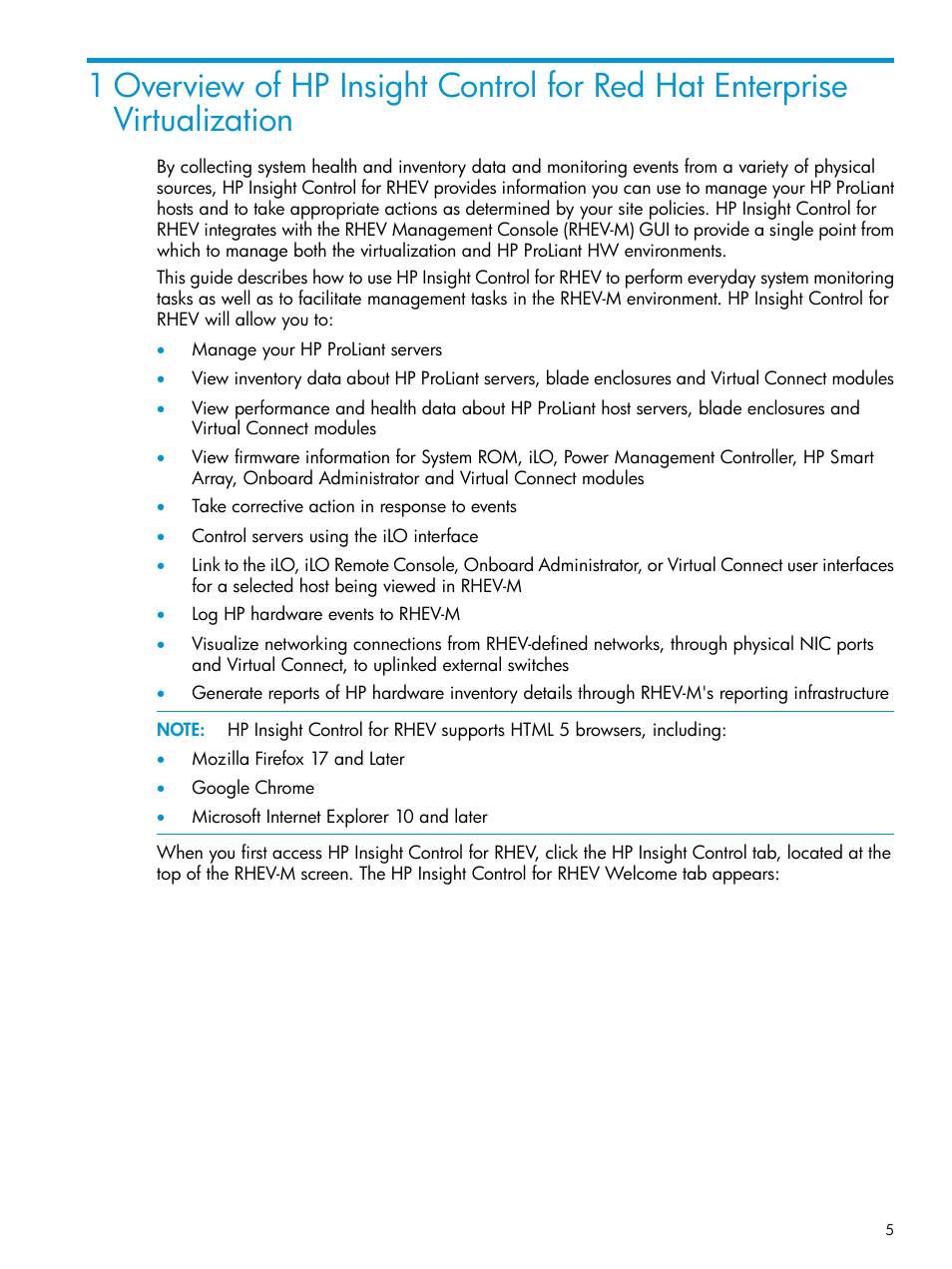 HP OneView for Red Hat Enterprise Virtualization User Manual | Page 5 / 42