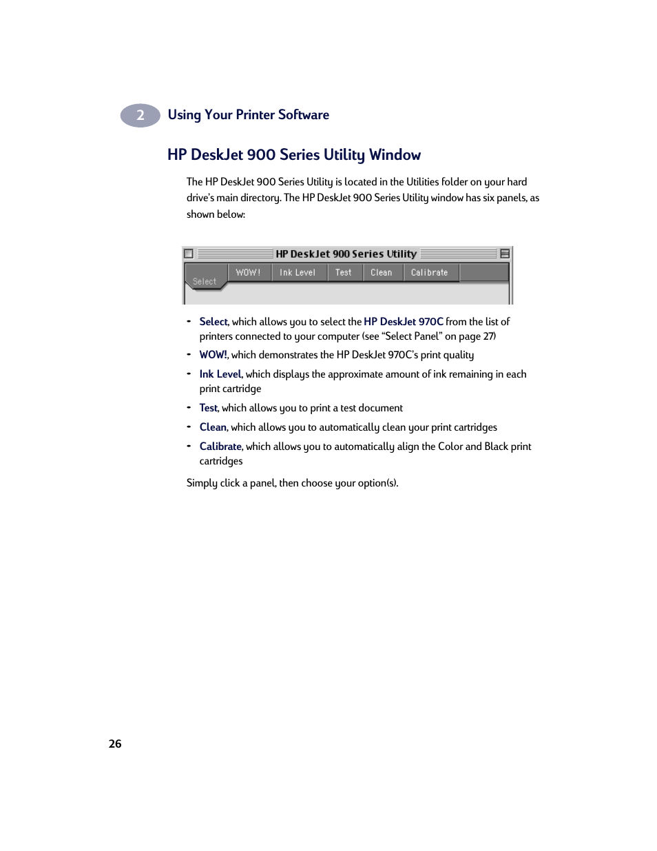 Hp deskjet 900 series utility window | HP Deskjet 970cxi Printer User Manual | Page 33 / 74