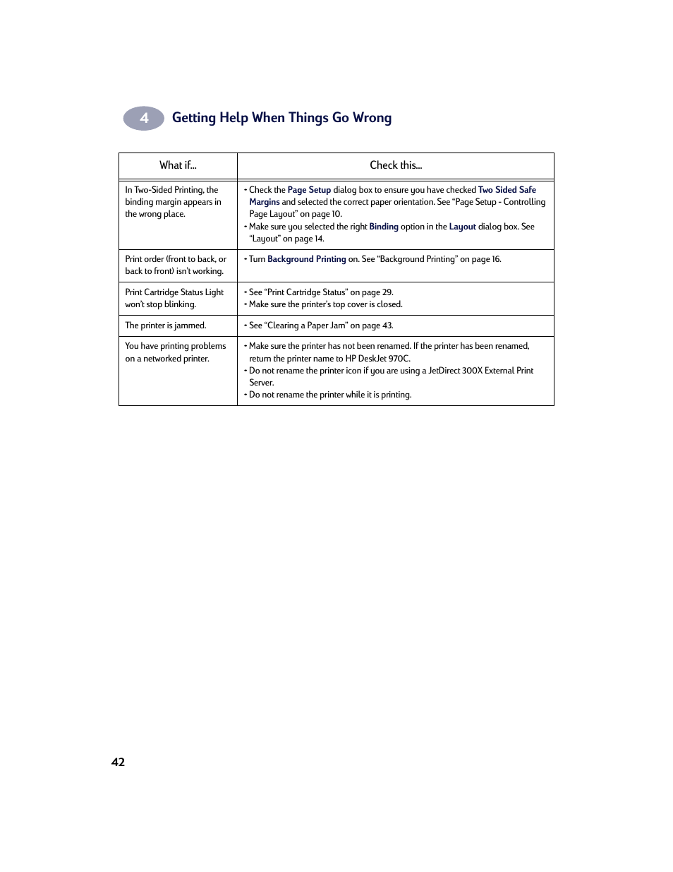Getting help when things go wrong | HP Deskjet 970cxi Printer User Manual | Page 49 / 74