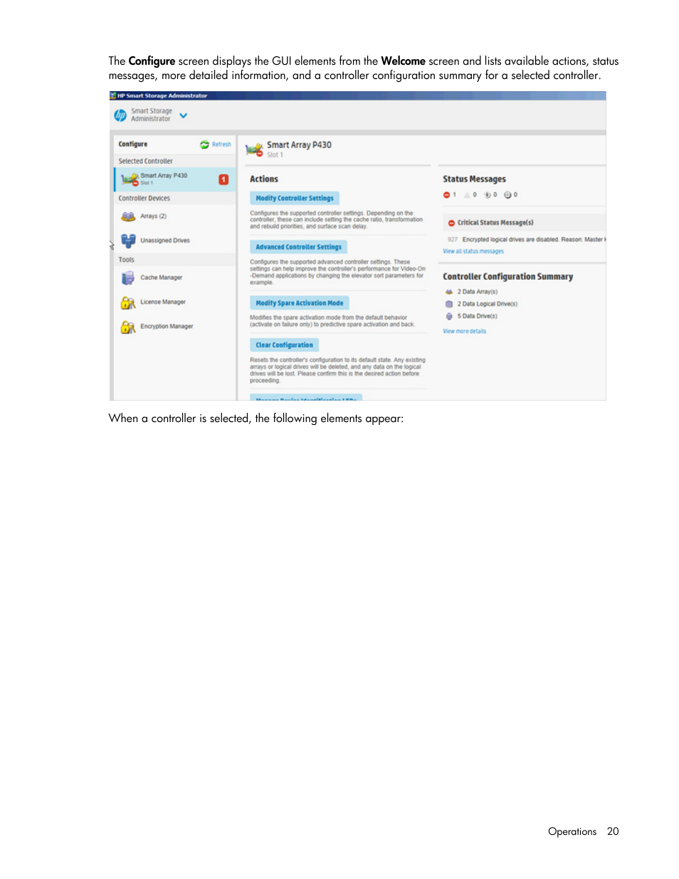 HP Smart Storage Administrator User Manual | Page 20 / 127