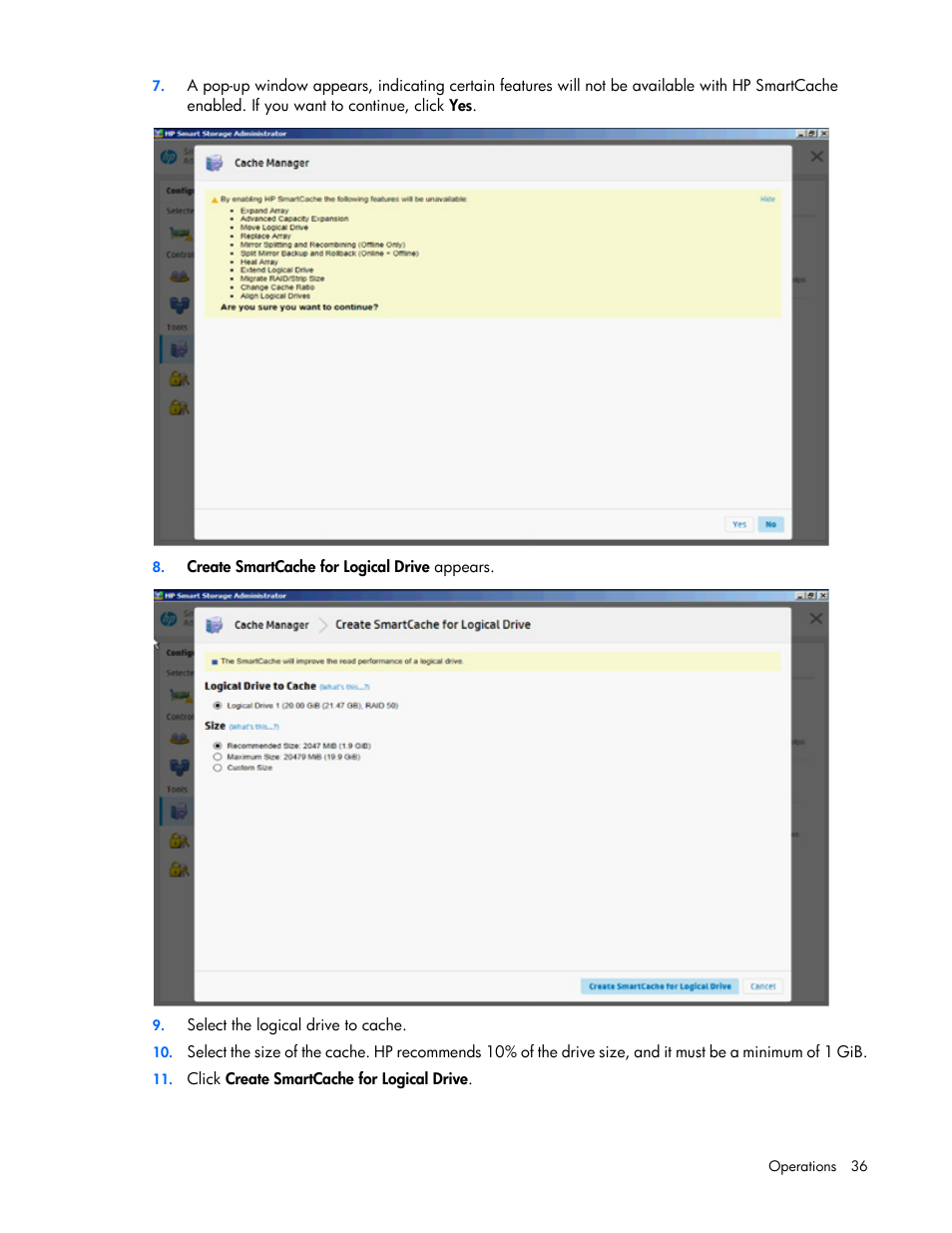 HP Smart Storage Administrator User Manual | Page 36 / 127