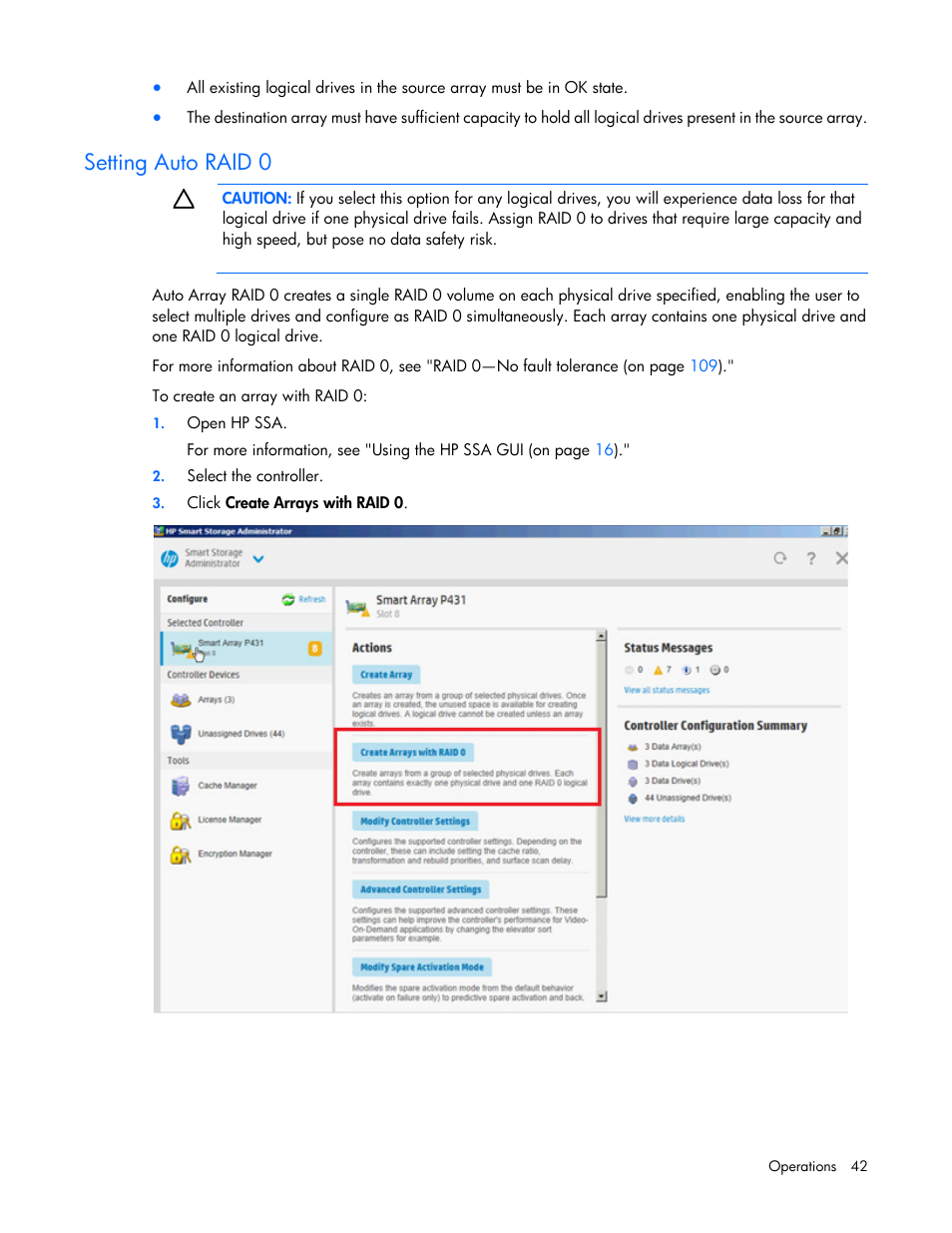 Setting auto raid 0 | HP Smart Storage Administrator User Manual | Page 42 / 127