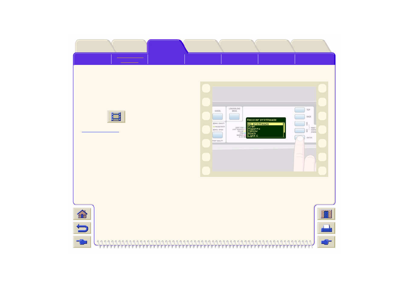 Printhead recovery procedure, Printhead, Recovery procedure | HP DesignJet 500 User Manual | Page 90 / 268